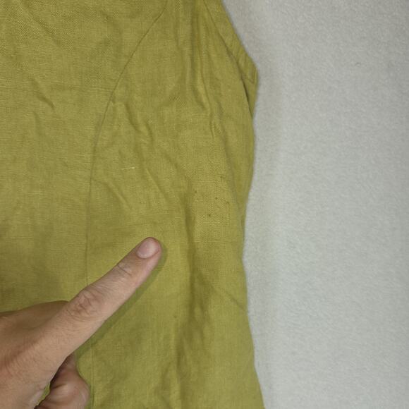 Vintage Chicos Womens Top 2 Large Linen Green Pockets Business Workwear Grandma - Picture 11 of 11